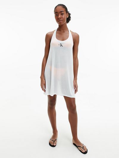 Calvin Klein Fürdőruha HU310387 | Calvin Klein CK One Női Strandtartály Ruha Fehér